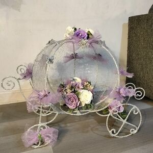 Elegant Silver and Purple Decorative Carriage